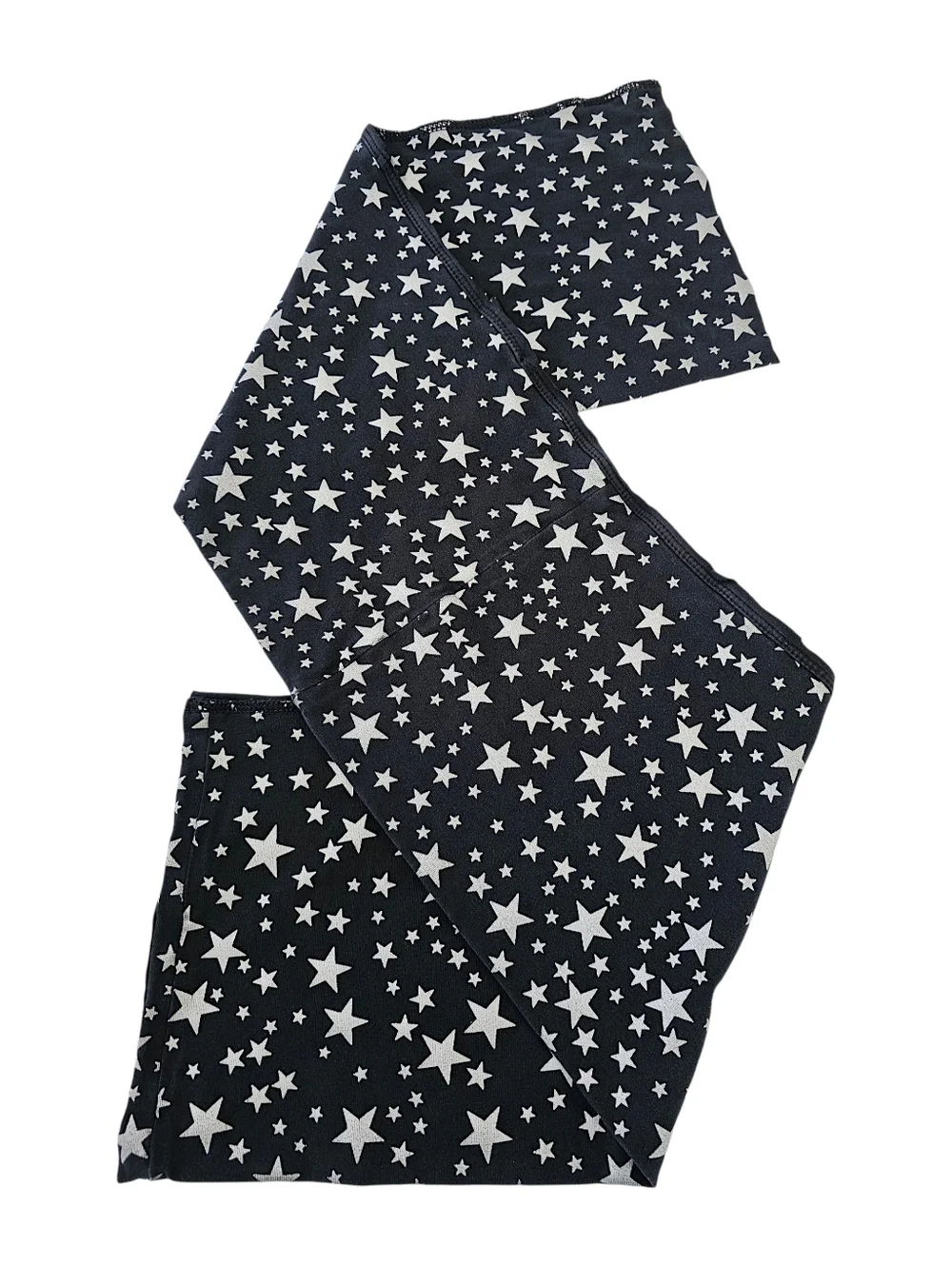 GUESS Upcycled Black Fabric with Silver Star Print - 1/2 Yard - Picture 2 of 12